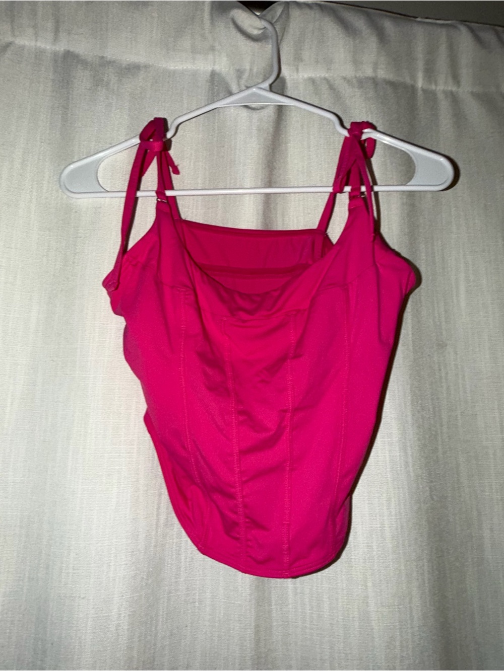 Golly Hicks Hot Pink Tie-Shoulder Tank Top
